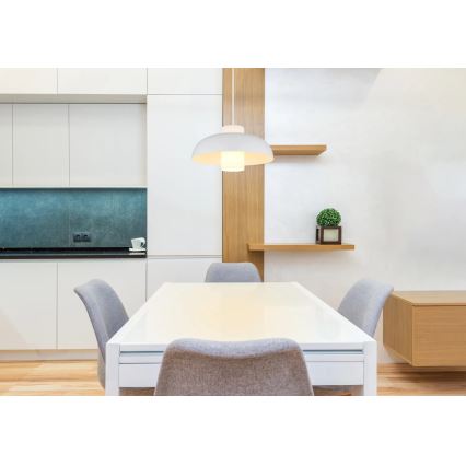 Globo - Pakaramā lampa ar vadu 1xE27/60W/230V balta
