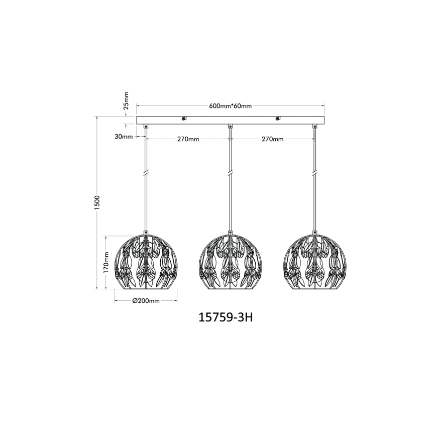 Globo - Lustra ar auklu 3xE27/40W/230V