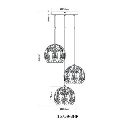 Globo - Lustra ar auklu 3xE27/40W/230V d. 41 cm