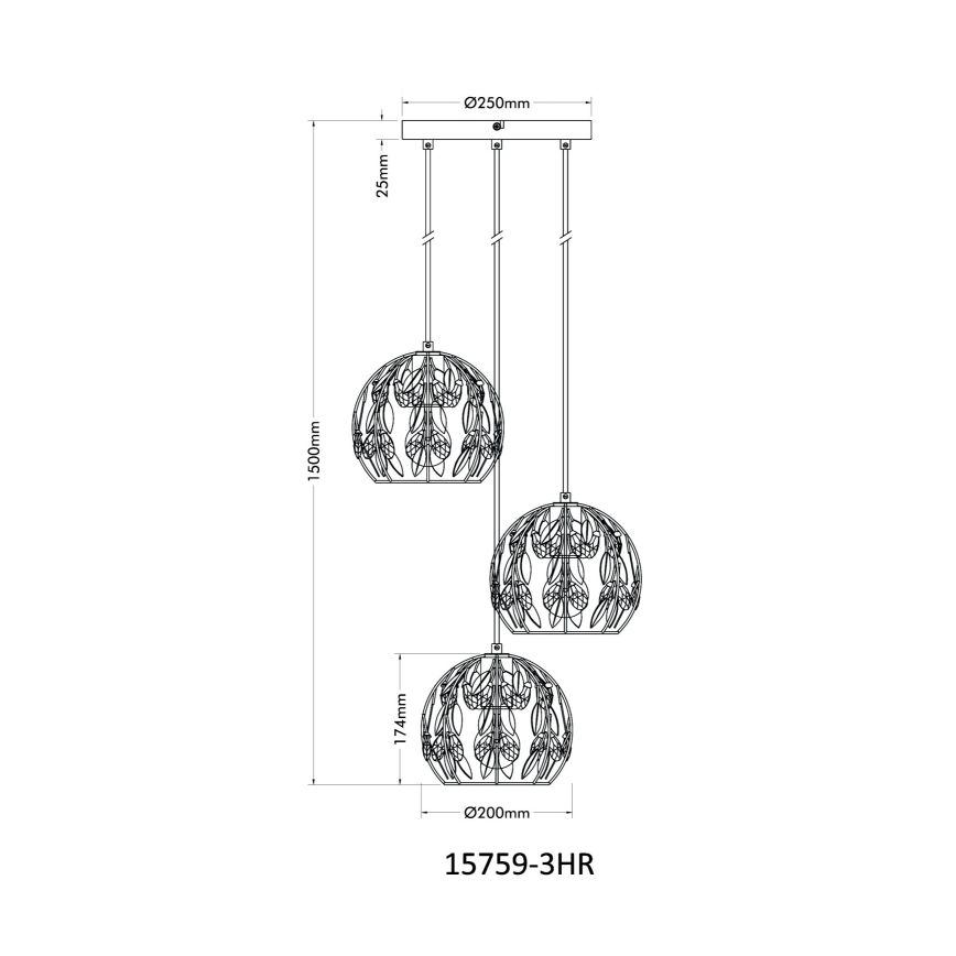 Globo - Lustra ar auklu 3xE27/40W/230V d. 41 cm