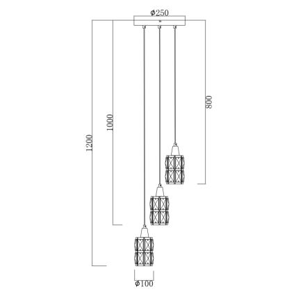 Globo - Kristāla lustra ar auklu 3xE14/40W/230V