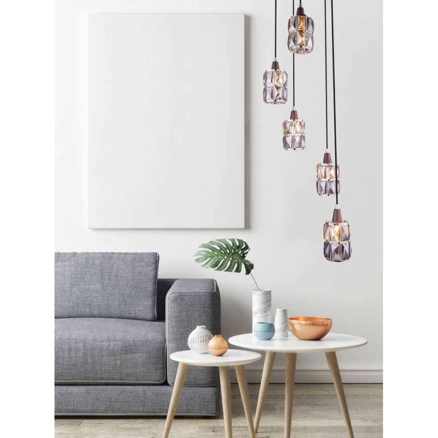 Globo - Kristāla lustra ar auklu 5xE14/40W/230V
