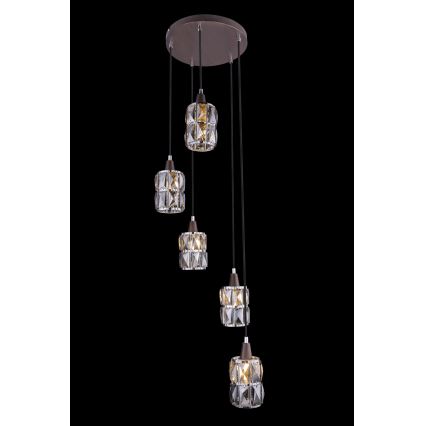 Globo - Kristāla lustra ar auklu 5xE14/40W/230V