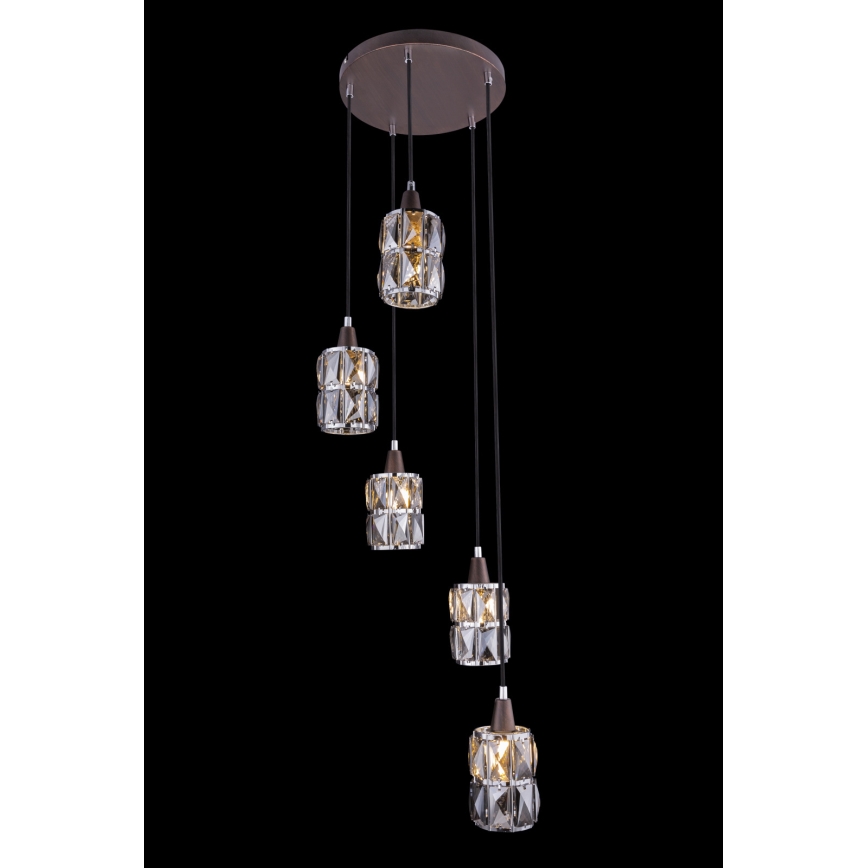 Globo - Kristāla lustra ar auklu 5xE14/40W/230V