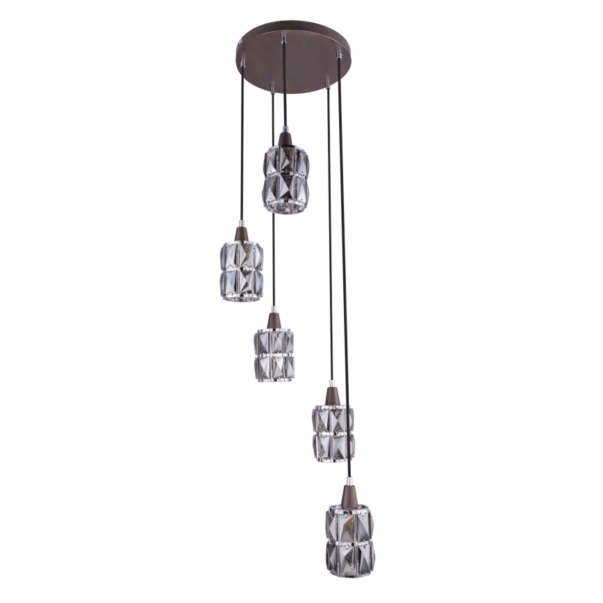 Globo - Kristāla lustra ar auklu 5xE14/40W/230V