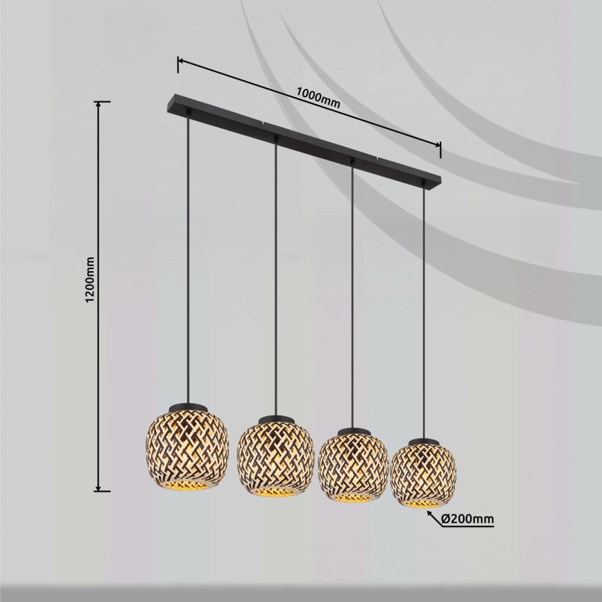 Globo 15766-4H - Lustra ar auklu COLLY 4xE27/15W/230V