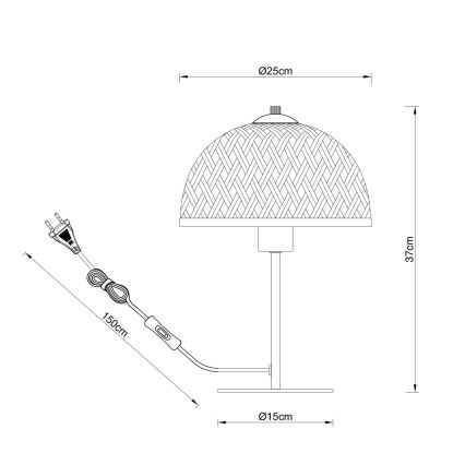 Globo - Galda lampa 1xE27/15W/230V bambusa