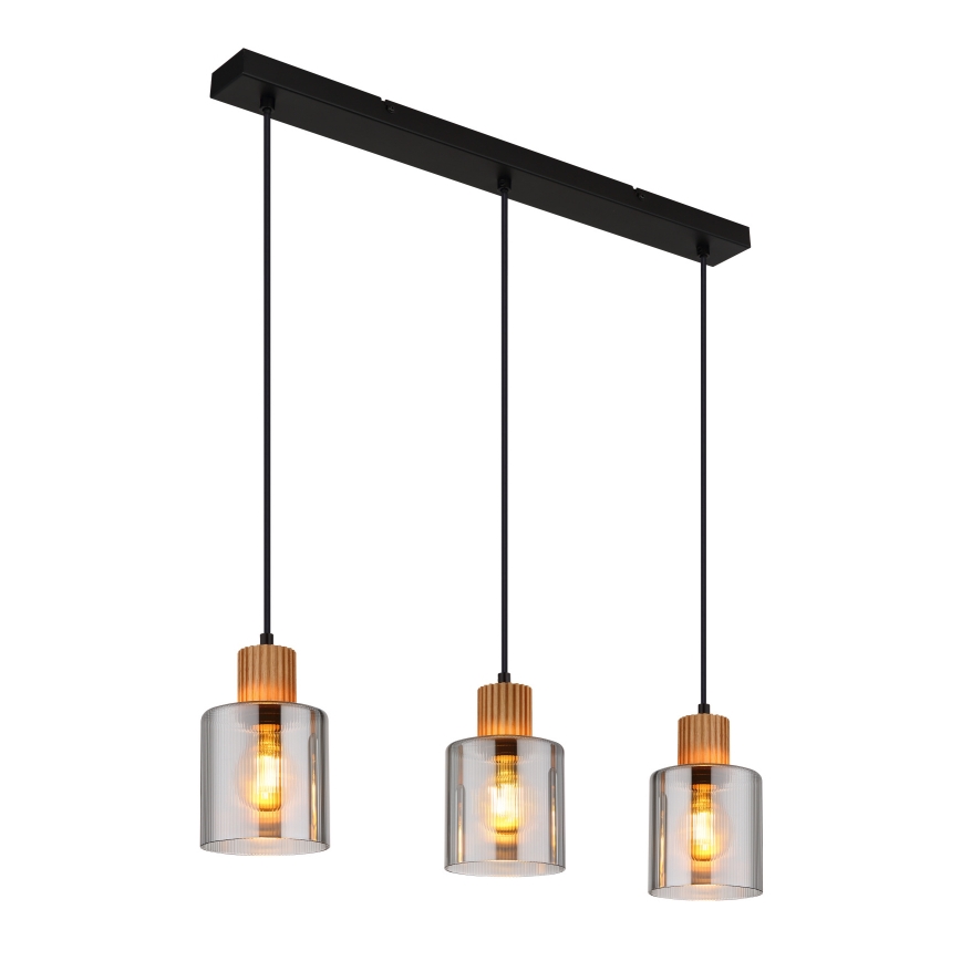 Globo - Lustra ar auklu 3xE27/25W/230V melna