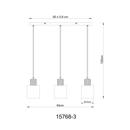 Globo - Lustra ar auklu 3xE27/25W/230V melna