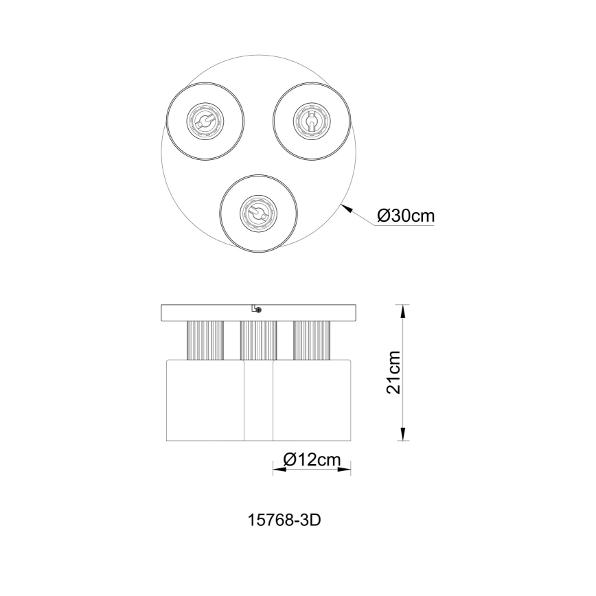 Globo - Virsapmetuma lustra 3xE27/25W/230V melna d. 30 cm