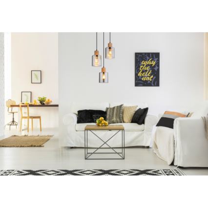 Globo - Lustra ar auklu 3xE27/25W/230V melna d. 30 cm