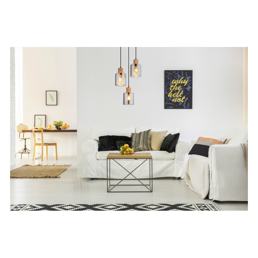 Globo - Lustra ar auklu 3xE27/25W/230V melna d. 30 cm