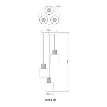 Globo - Lustra ar auklu 3xE27/25W/230V melna d. 30 cm