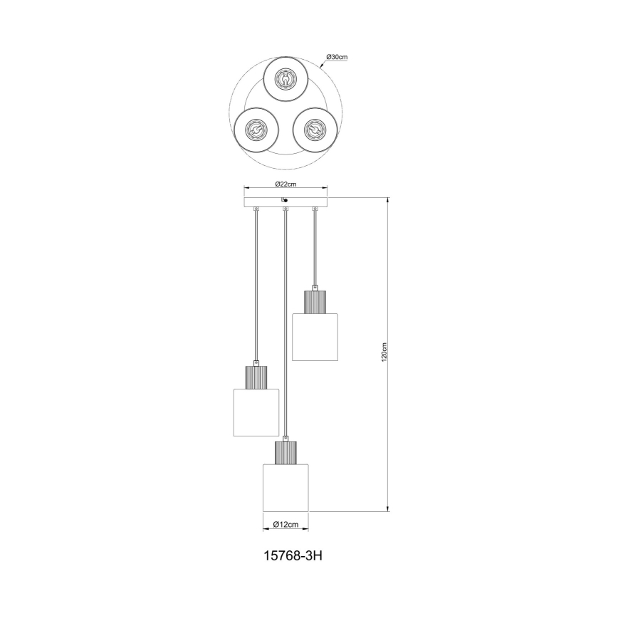 Globo - Lustra ar auklu 3xE27/25W/230V melna d. 30 cm