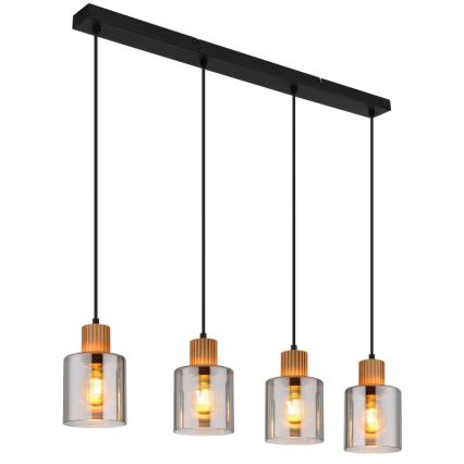 Globo - Lustra ar auklu 4xE27/25W/230V melna