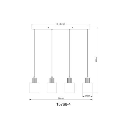 Globo - Lustra ar auklu 4xE27/25W/230V melna