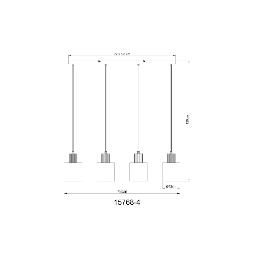 Globo - Lustra ar auklu 4xE27/25W/230V melna
