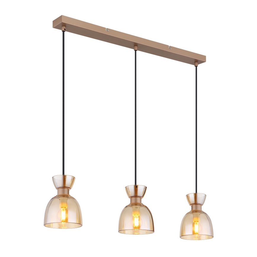 Globo - Lustra ar auklu 3xE14/40W/230V brūna/dūmakains
