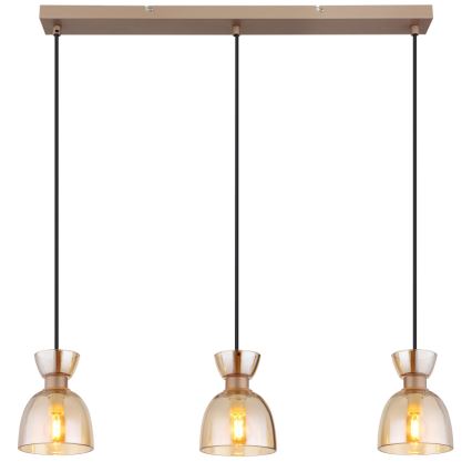 Globo - Lustra ar auklu 3xE14/40W/230V brūna/dūmakains