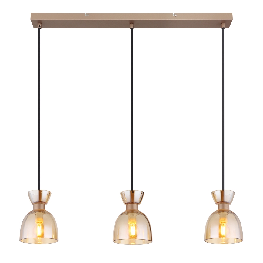 Globo - Lustra ar auklu 3xE14/40W/230V brūna/dūmakains