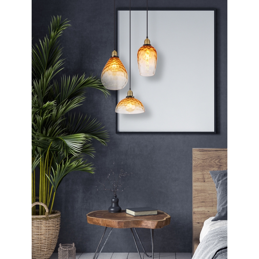 Globo - Lustra ar auklu 3xE27/60W/230V d. 46 cm oranža