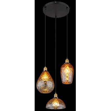 Globo - Lustra ar auklu 3xE27/60W/230V d. 46 cm oranža