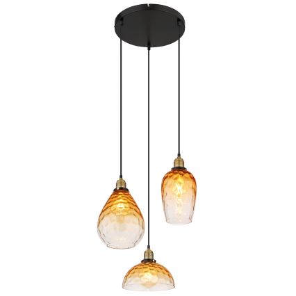 Globo - Lustra ar auklu 3xE27/60W/230V d. 46 cm oranža