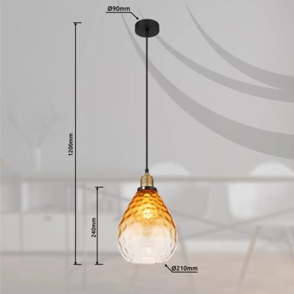 Globo - Lustra ar auklu 1xE27/60W/230V d. 21 cm oranža