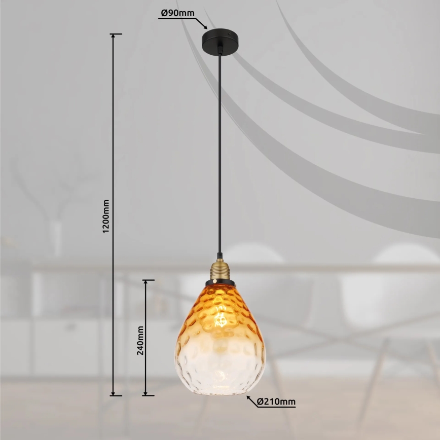Globo - Lustra ar auklu 1xE27/60W/230V d. 21 cm oranža