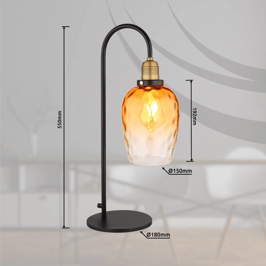 Globo - Galda lampa 1xE27/60W/230V oranža