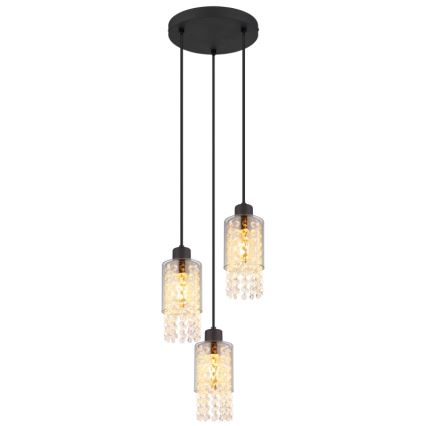 Globo - Lustra ar auklu 3xE27/40W/230V d. 25 cm melna