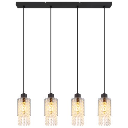 Globo - Lustra ar auklu 4xE27/40W/230V melna