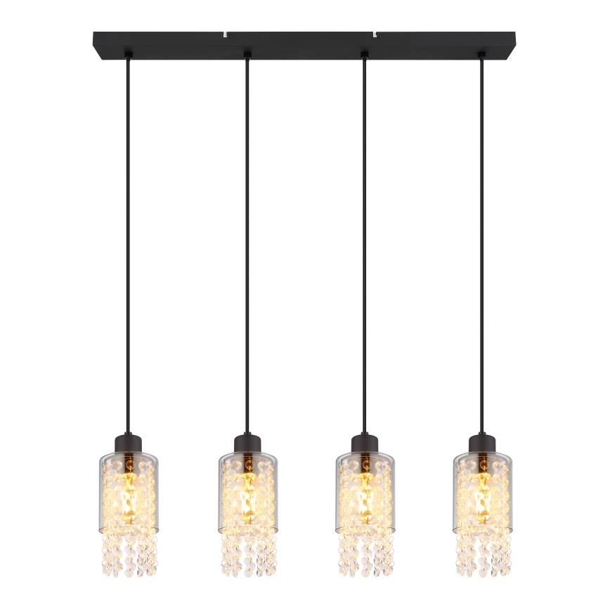 Globo - Lustra ar auklu 4xE27/40W/230V melna