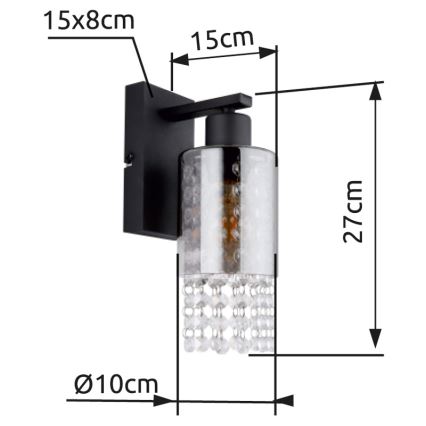 Globo - Sienas lampa 1xE27/40W/230V melna