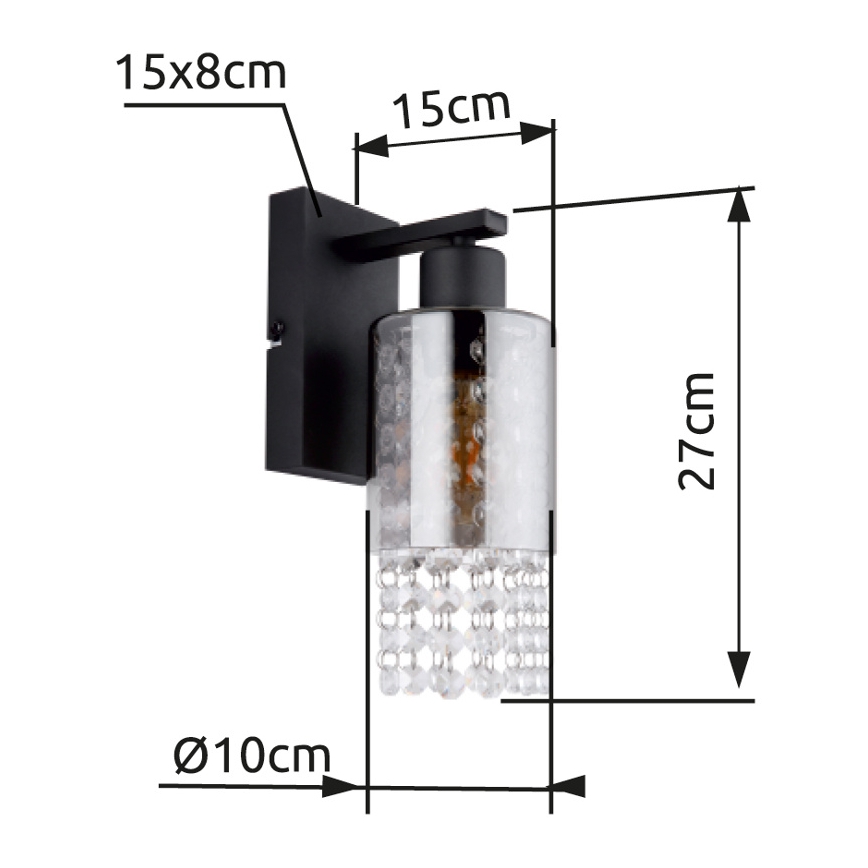 Globo - Sienas lampa 1xE27/40W/230V melna