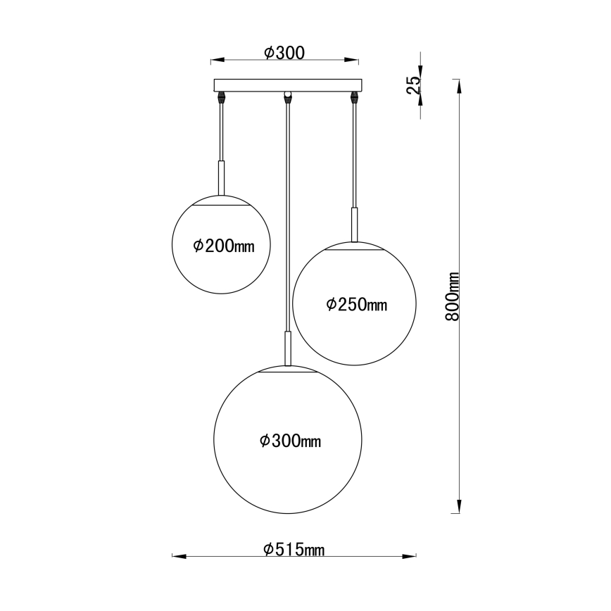 Globo - Lustra ar auklu 3xE27/60W/230V