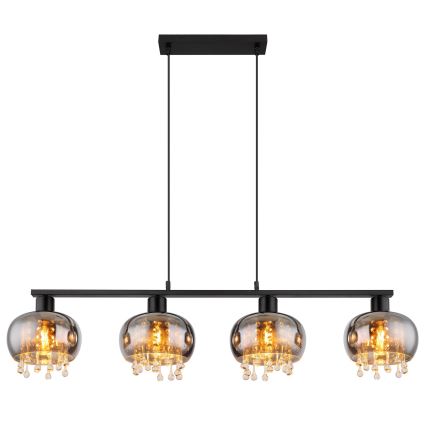 Globo - Lustra ar auklu 4xE27/9W/230V melna