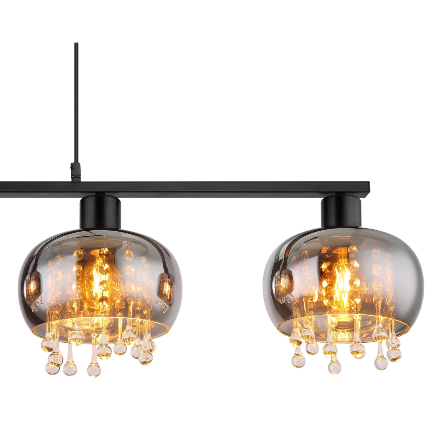 Globo - Lustra ar auklu 4xE27/9W/230V melna