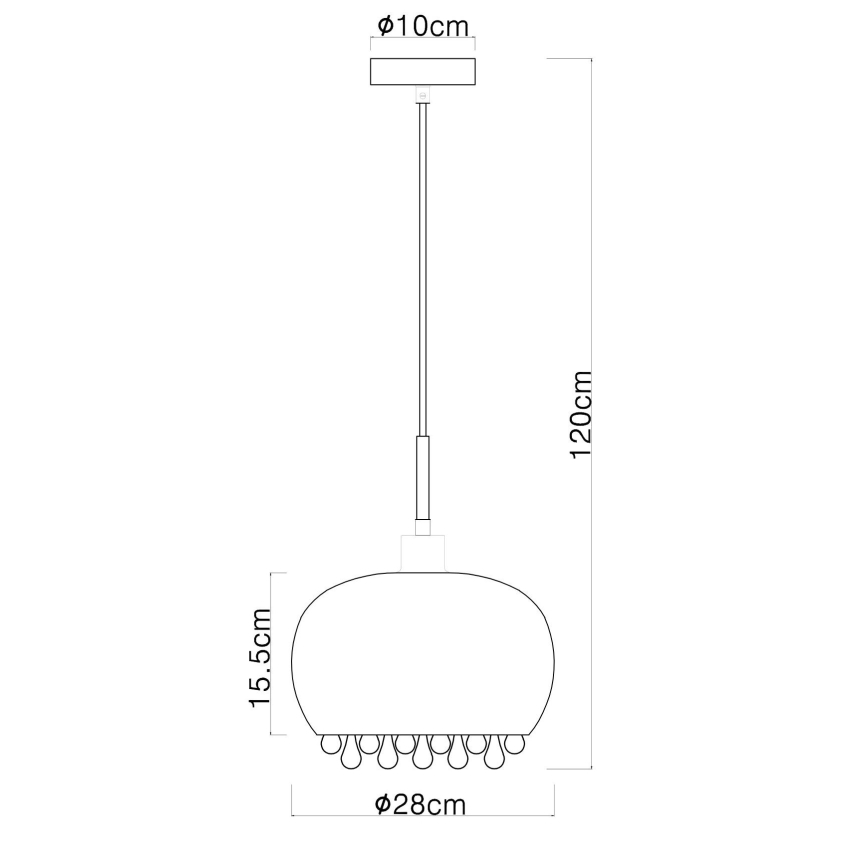 Globo - Lustra ar auklu 1xE27/9W/230V d. 28 cm melna