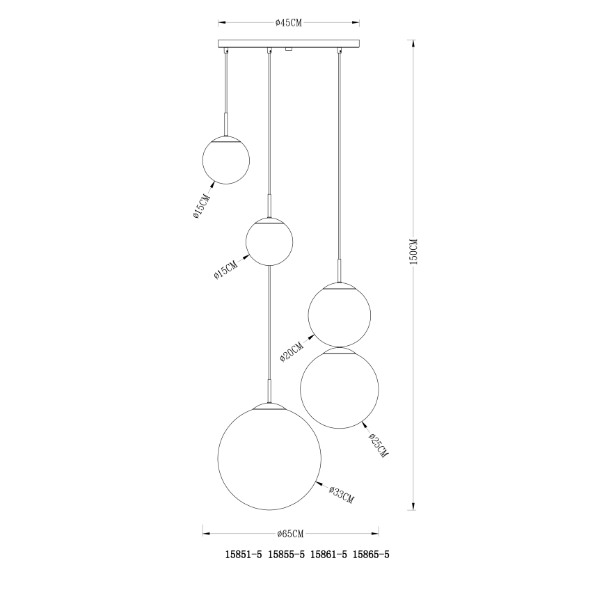 Globo - Lustra ar auklu 5xE27/60W/230V d. 65 cm