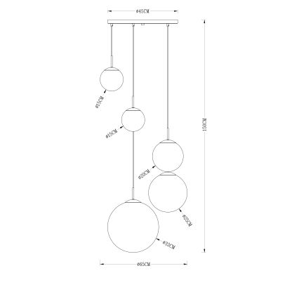 Globo - Lustra ar auklu 5xE27/40W/230V d. 65 cm
