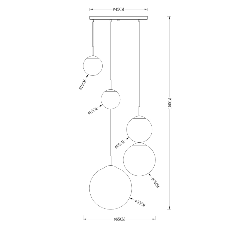 Globo - Lustra ar auklu 5xE27/40W/230V d. 65 cm
