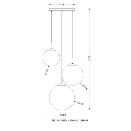 Globo - Lustra ar auklu 3xE27/40W/230V d. 51 cm