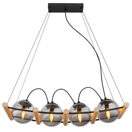 Globo - Lustra ar auklu 4xE14/15W/230V gumijkoks