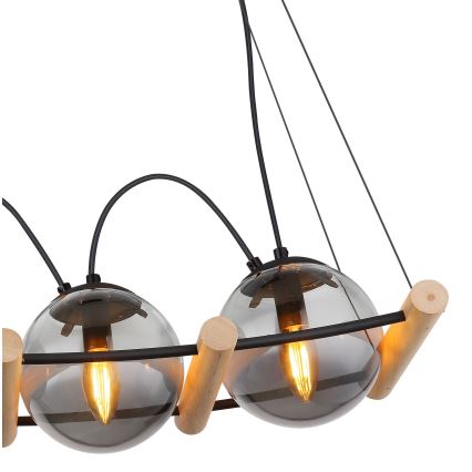 Globo - Lustra ar auklu 4xE14/15W/230V gumijkoks