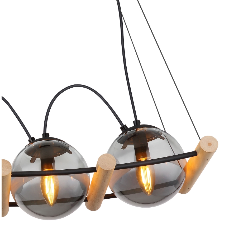 Globo - Lustra ar auklu 4xE14/15W/230V gumijkoks