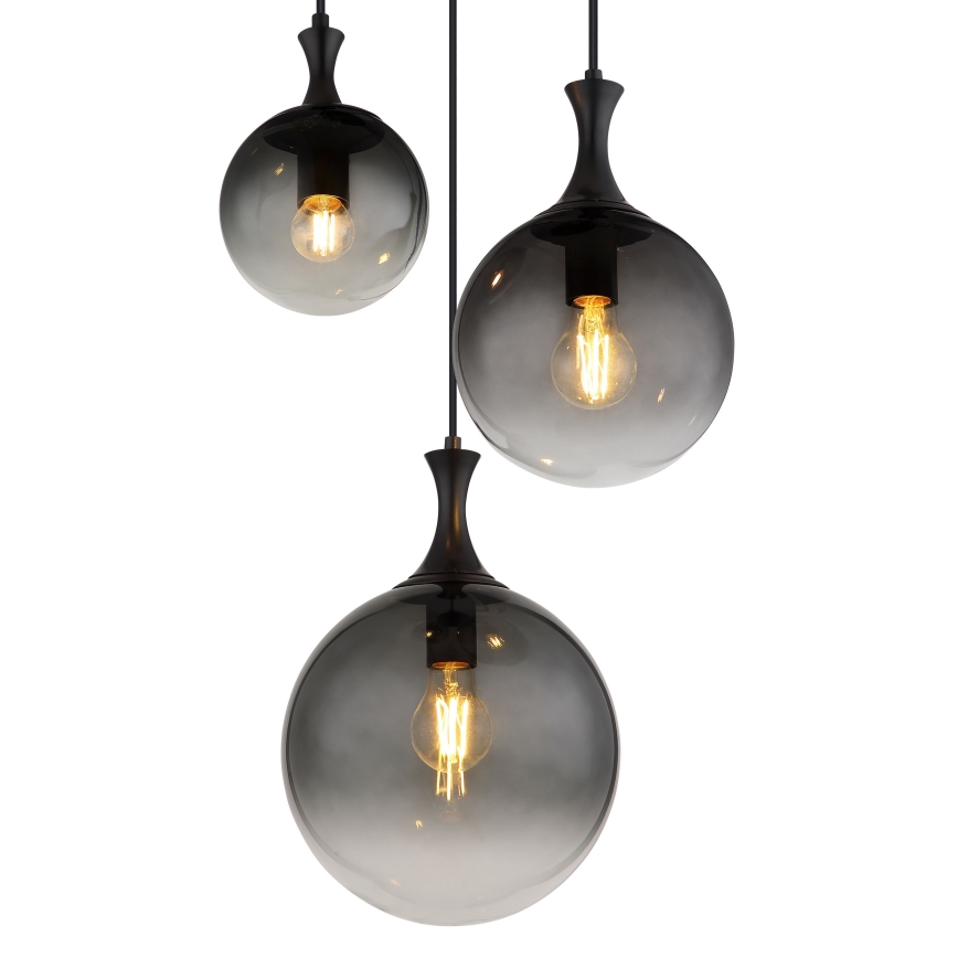 Globo - Lustra ar auklu 3xE27/10W/230V d. 48 cm melna
