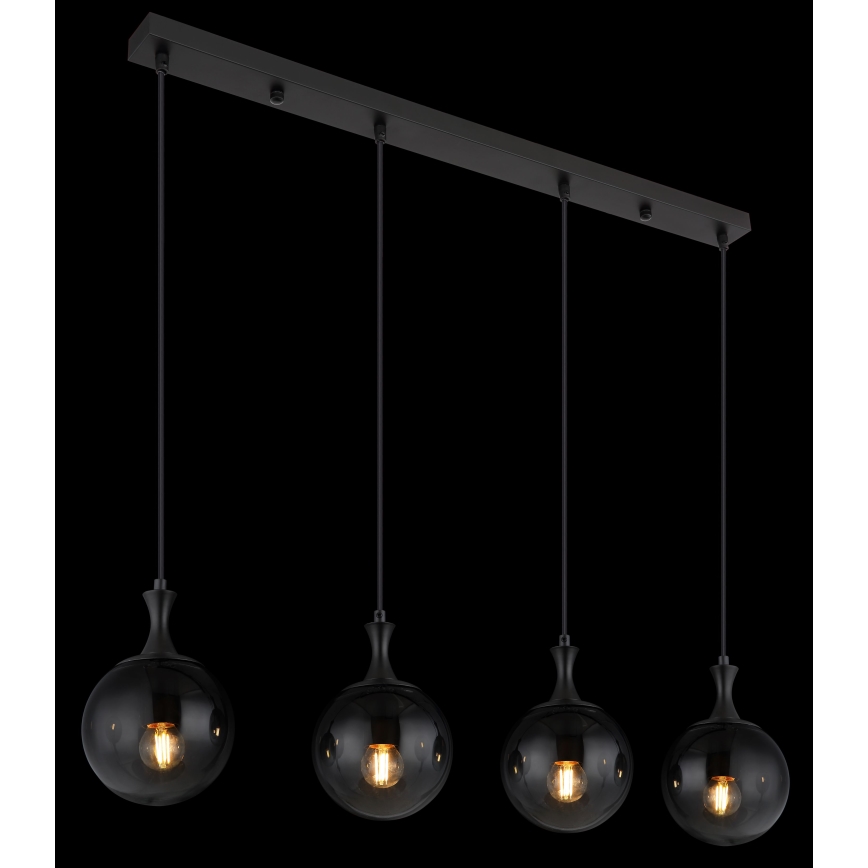 Globo - Lustra ar auklu 4xE27/10W/230V melna
