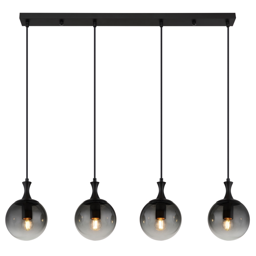 Globo - Lustra ar auklu 4xE27/10W/230V melna