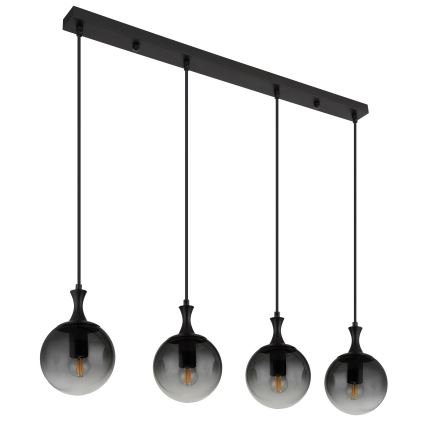 Globo - Lustra ar auklu 4xE27/10W/230V melna